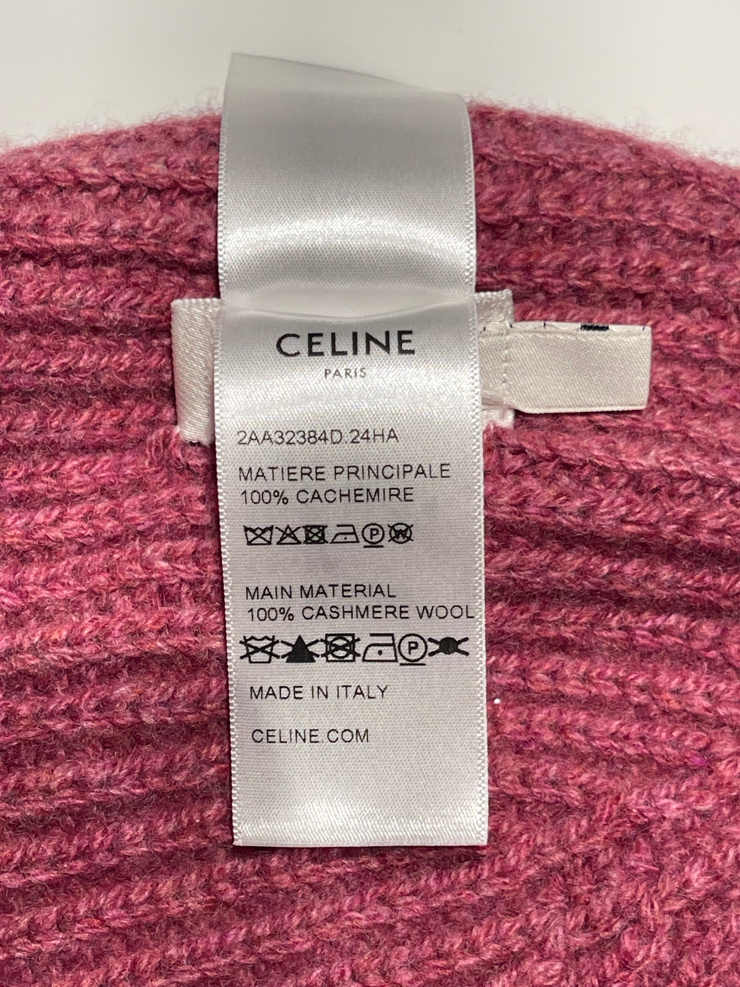 Celine Triomphe Beanie in Dark Pink