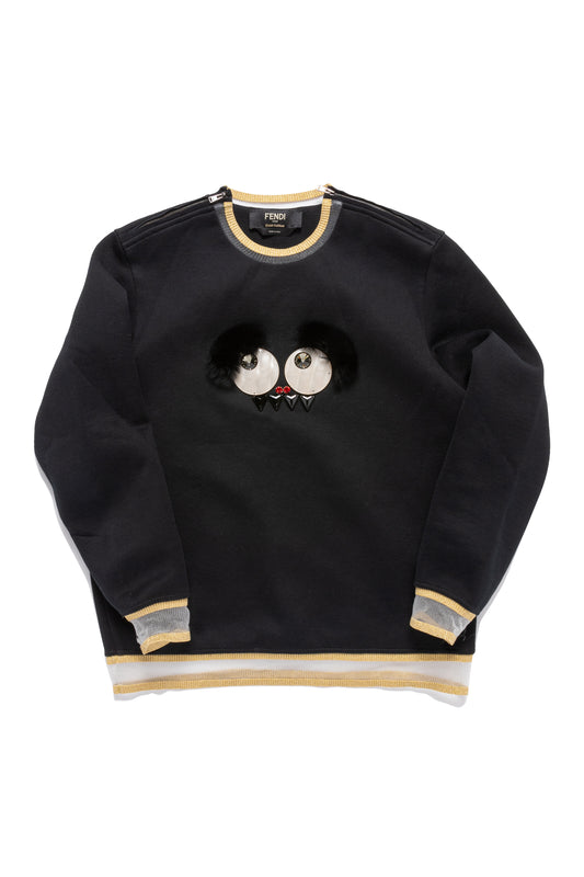 Fendi Embroidered Viscose Eyes Sweatshirt