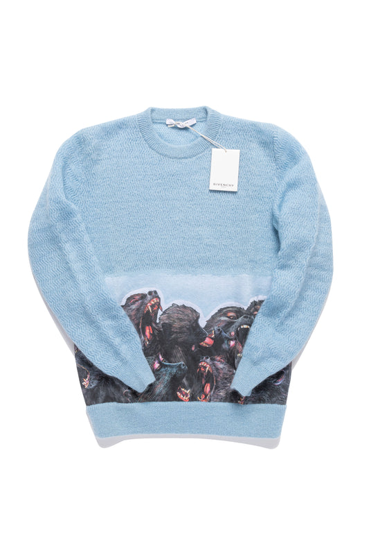 Givenchy Blue Baboon Print Sweater