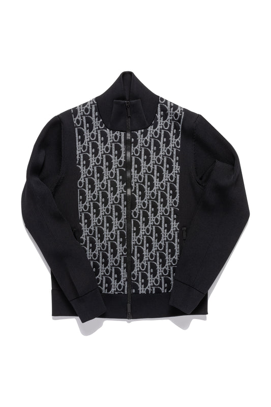 Dior Oblique Jacquard Monogram Zip Up Knit