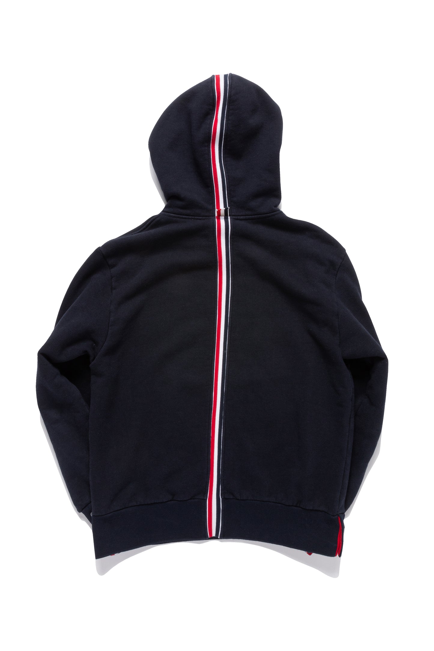 Thom Browne Striped Cotton-Jersey Hoodie in Navy