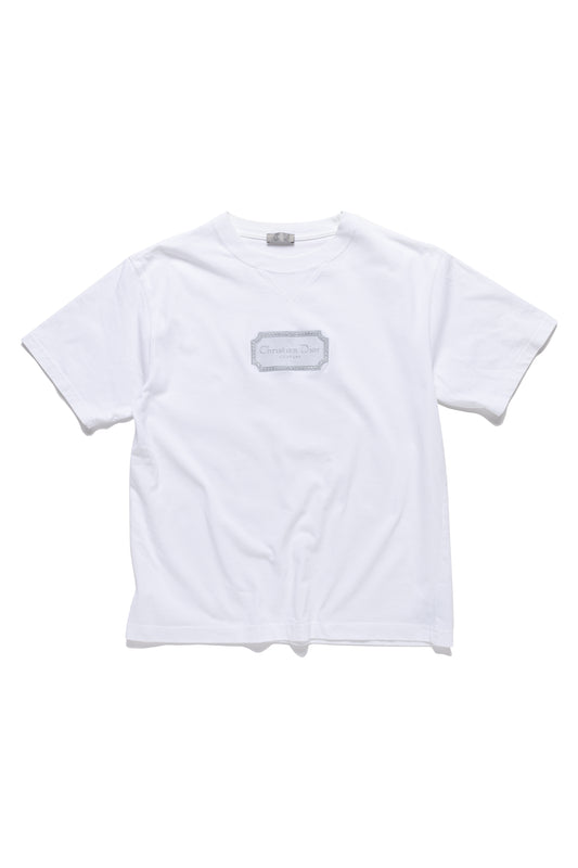 Dior White Embroidery Logo T-shirt