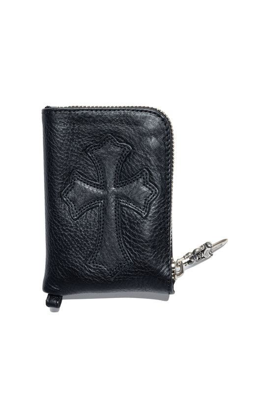 Chrome Hearts Leather Cross Patch Zip Wallet