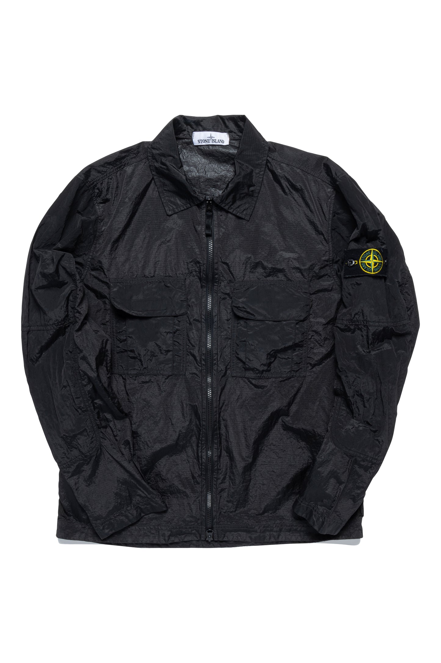 Stone Island Black Nylon Metal Zip Overshirt