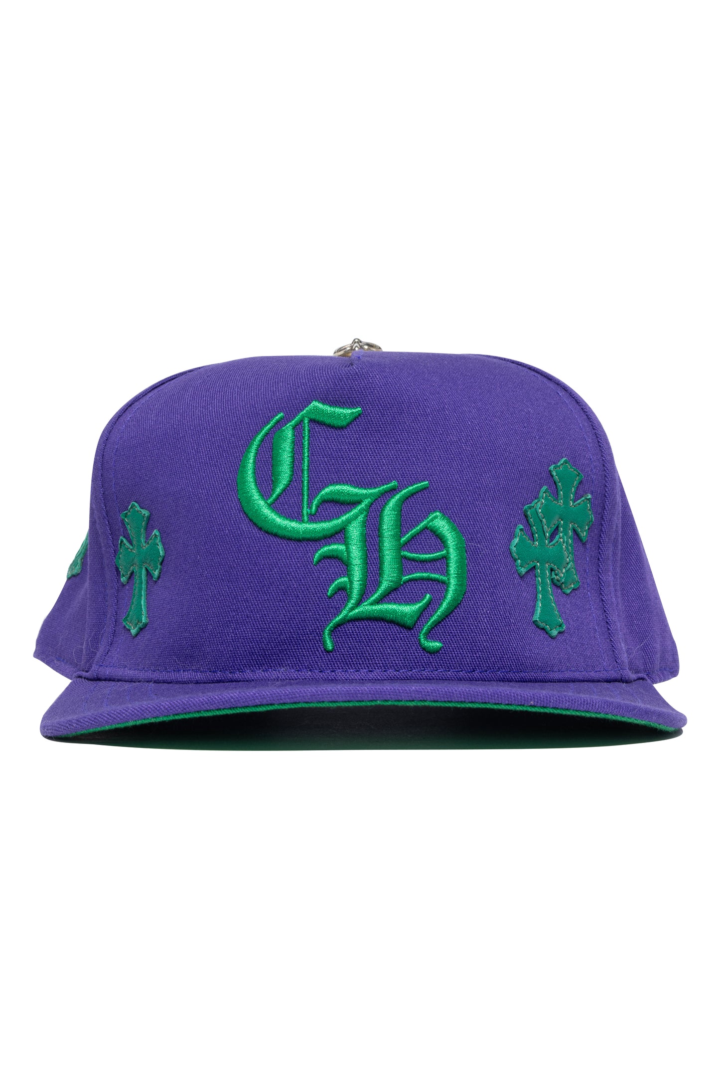 Chrome Hearts Cross Patch Baseball Hat Purple/Green