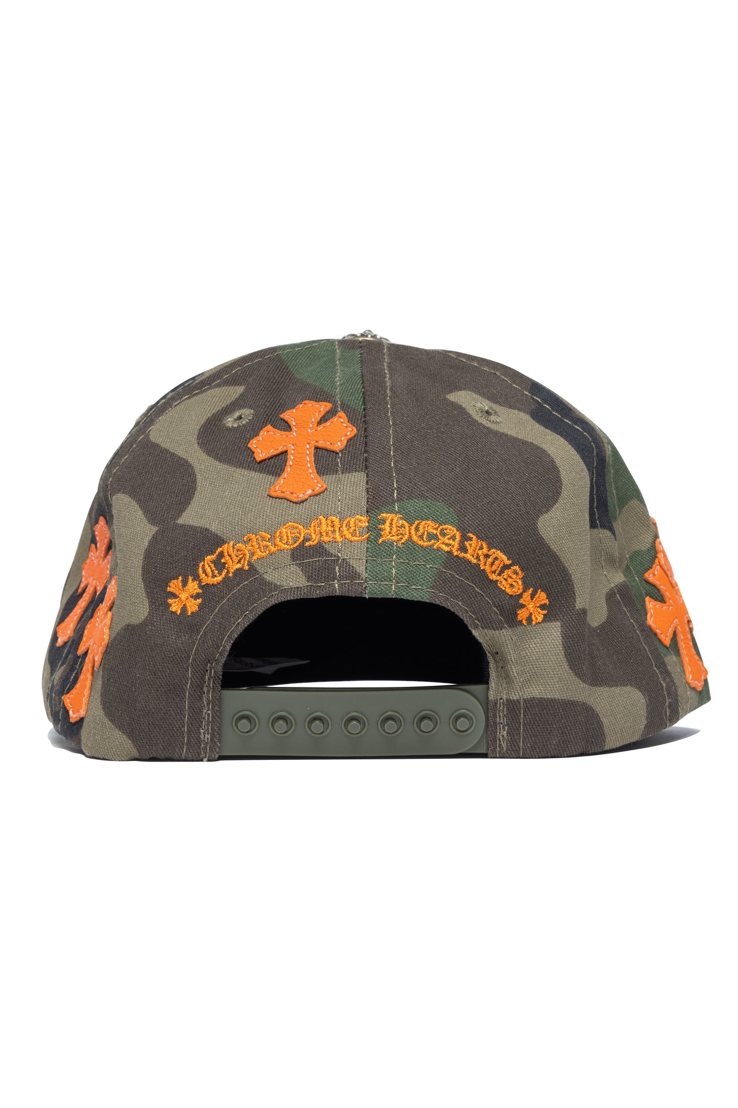 Chrome Hearts Cross Patch Baseball Hat Camouflage/Orange