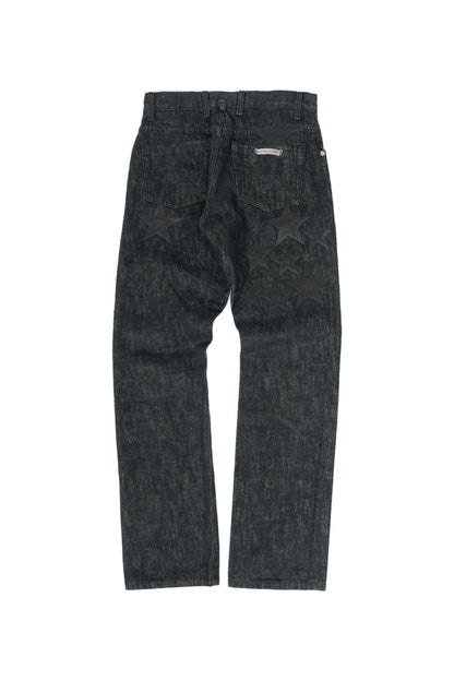 Chrome Hearts Black Star Patches Jeans