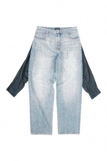 Balenciaga Hybrid Flannel Shirt Jeans