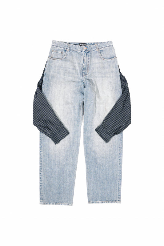 Balenciaga Hybrid Flannel Shirt Jeans