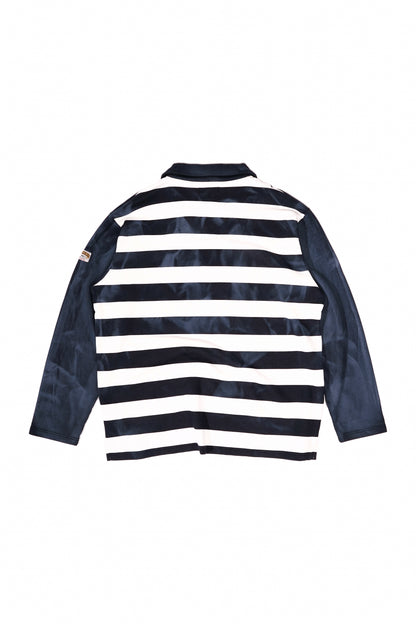 Martine Rose Oversized 1/4 Zip Striped Polo Sweatshirt