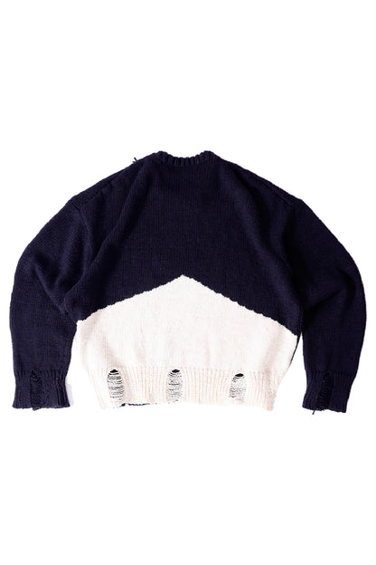 Rhude Black and White Hand Knit Cardigan