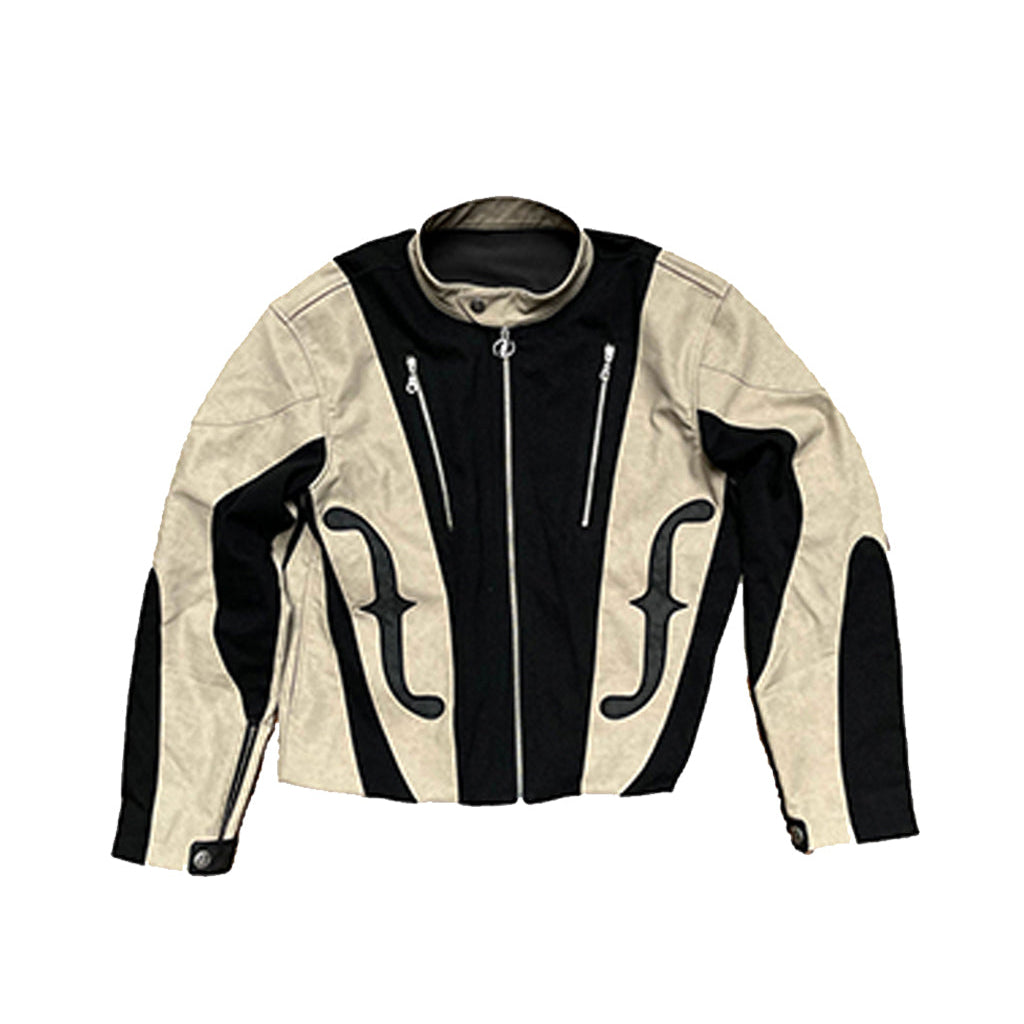 CEEC Slim-Fit Faux Leather Biker Jacket - Xia Office