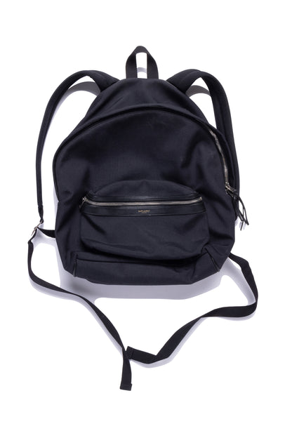 Saint Laurent City Backpack in Nylon Canvas and Leather