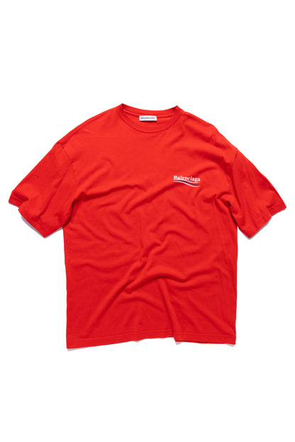 Balenciaga Red Political Logo Campaign Oversized T-shirt